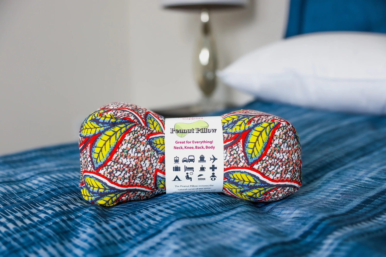 Therapeutical peanut pillow in flower pattern.