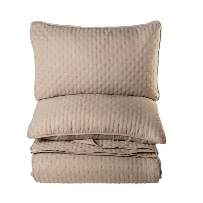 Taupe Or Cream Polka Quilt