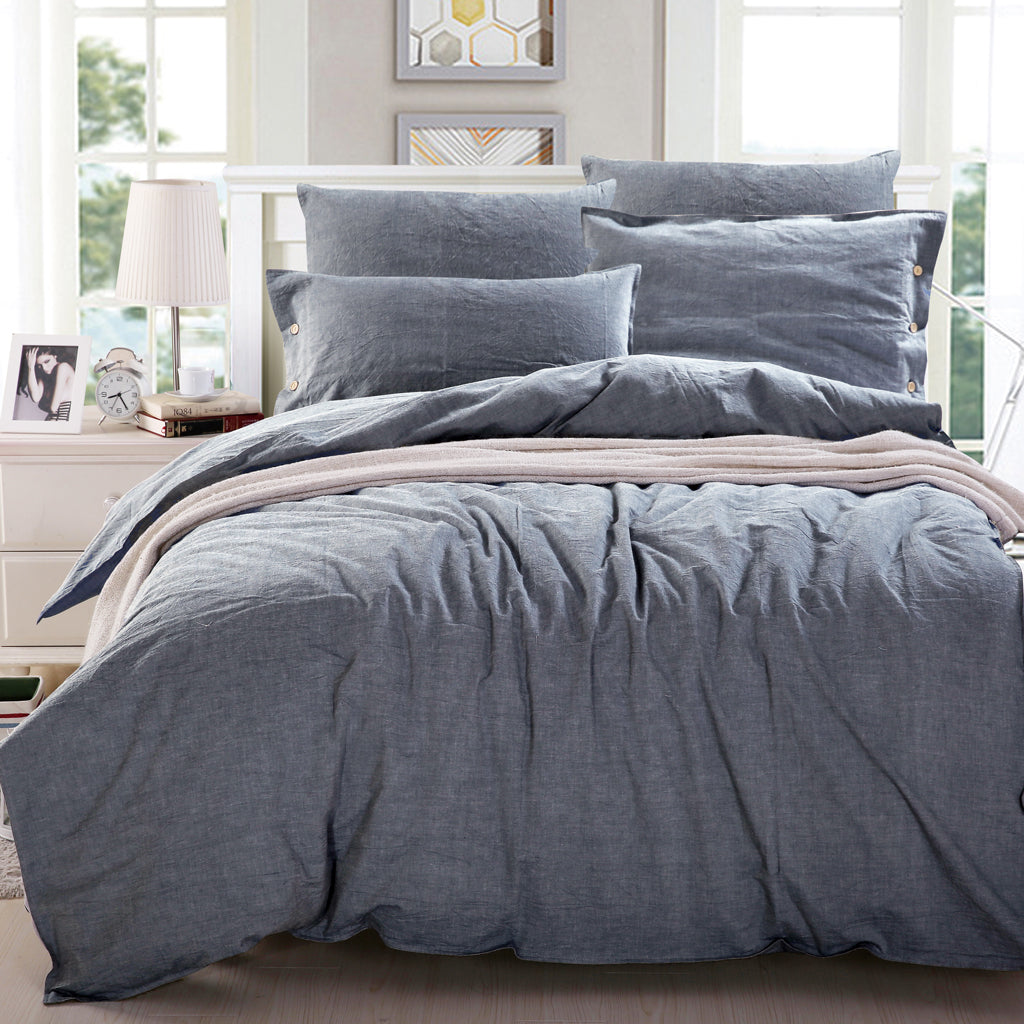 Denim Chambray Duvet Cover Set