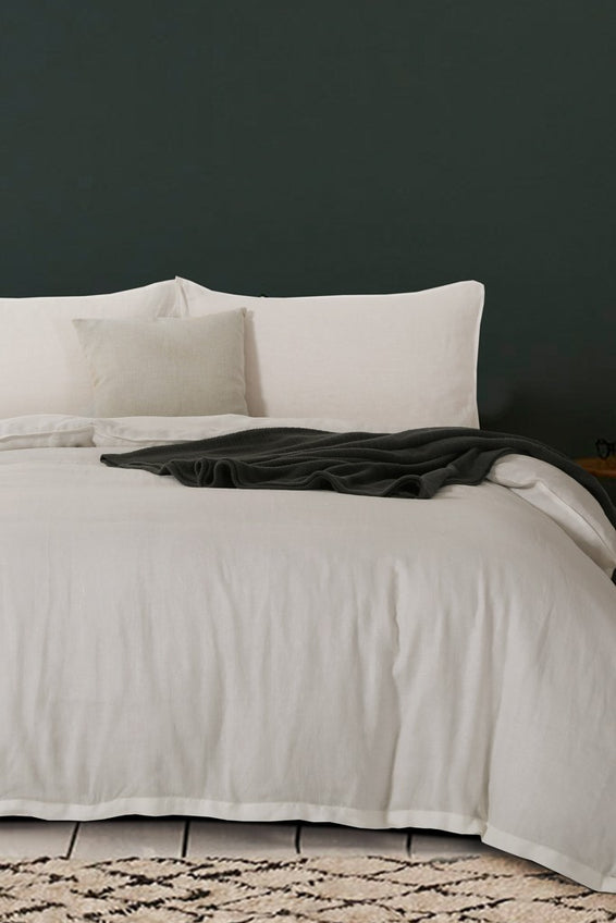 Ecru French Linen Duvet Cover Set