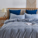 Pinstripe Denim Duvet Cover Set