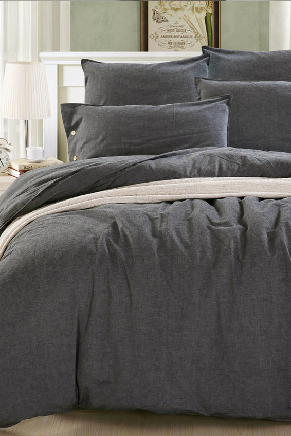 Grey Chambray Cover Set