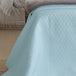 Diamond Misty Blue Cotton Coverlet Set