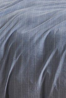 Pinstripe Denim Duvet Cover Set