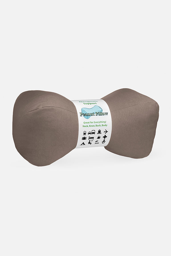 Peanut pillow in brown 'Chocolata' color.