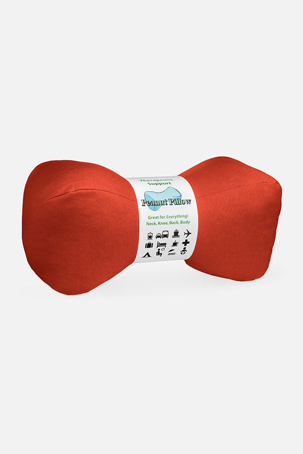 Peanut neck therapeutical pillow in fire color.