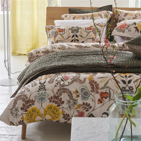 BROCART DECORATIF SEPIA BED LINEN SHAMS
