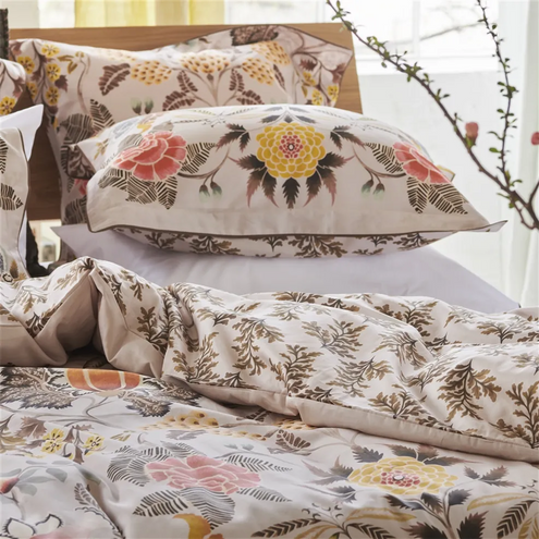 BROCART DECORATIF SEPIA BED LINEN SHAMS