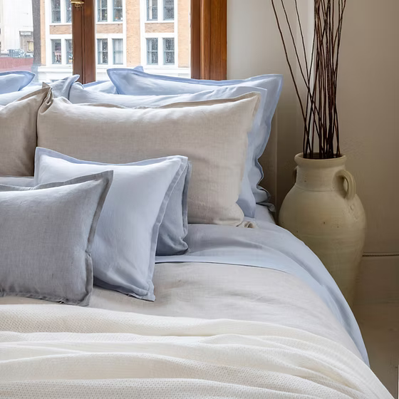 Echo Duo Linen Duvet ,Shams & Cushions