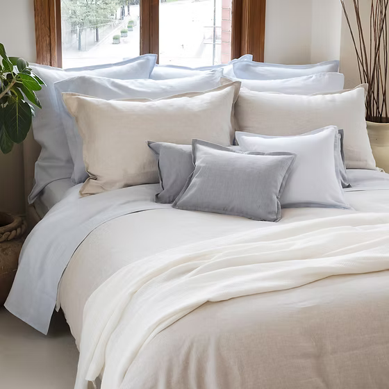 Echo Duo Linen Duvet ,Shams & Cushions