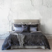 Vesper Jacquard Ebony Bedskirt - Pattern Lined
