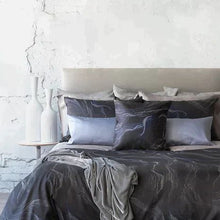 Vesper Jacquard Ebony Bedskirt - Pattern Lined