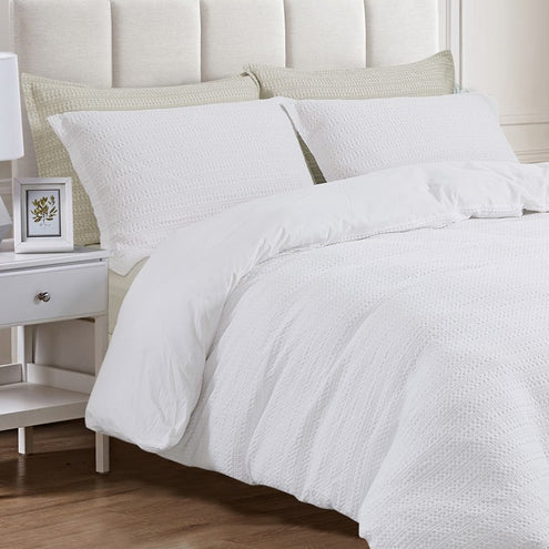 Solene White Duvet Cover Set