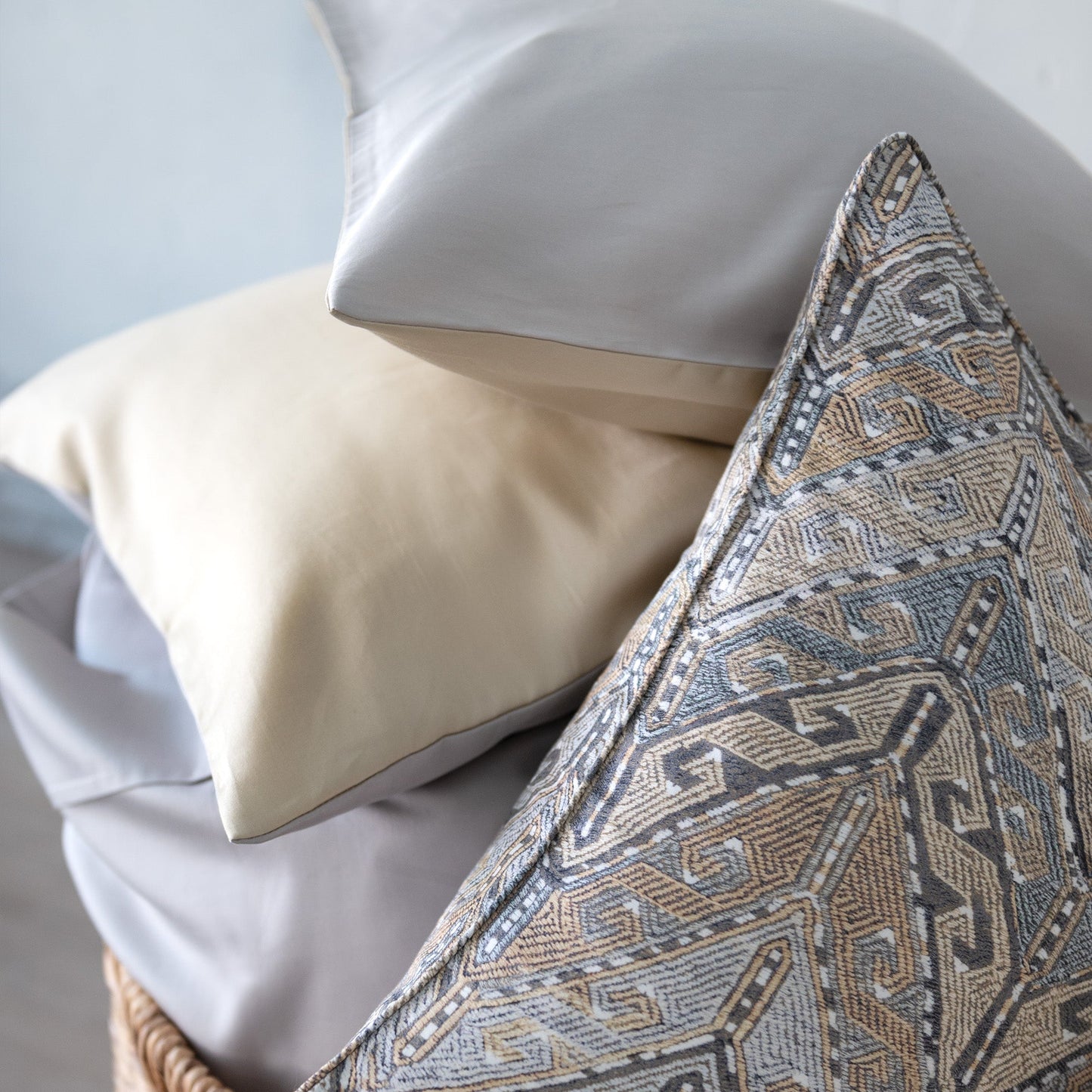 Arras Printed Sateen - Cushions Knife Edge