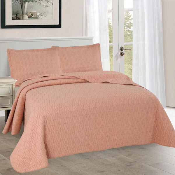 Diamond White Cotton Coverlet Set
