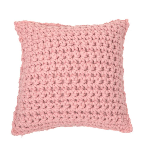 Gummy pink large knit decorative Cushion , Gummy pink large knit throw