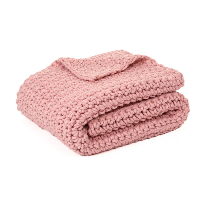 Gummy pink large knit decorative Cushion , Gummy pink large knit throw