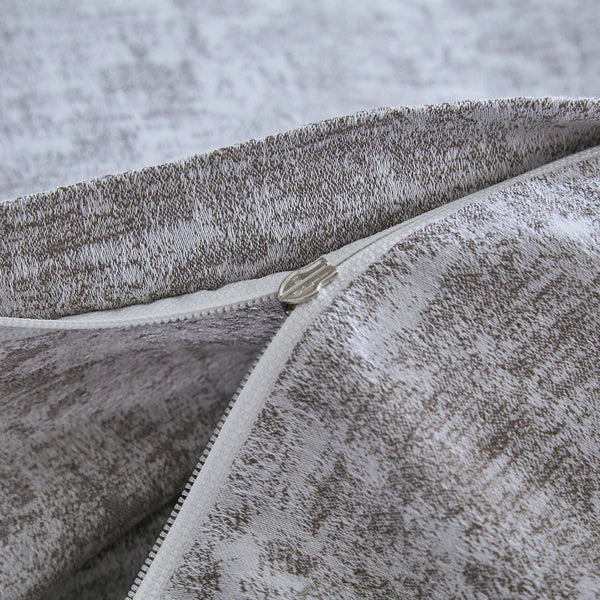 Close-up of a zipper of Malaga Duvet Cover Set.