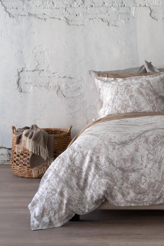 Mystral Jacquard Sand - Bedskirt Pattern Lined