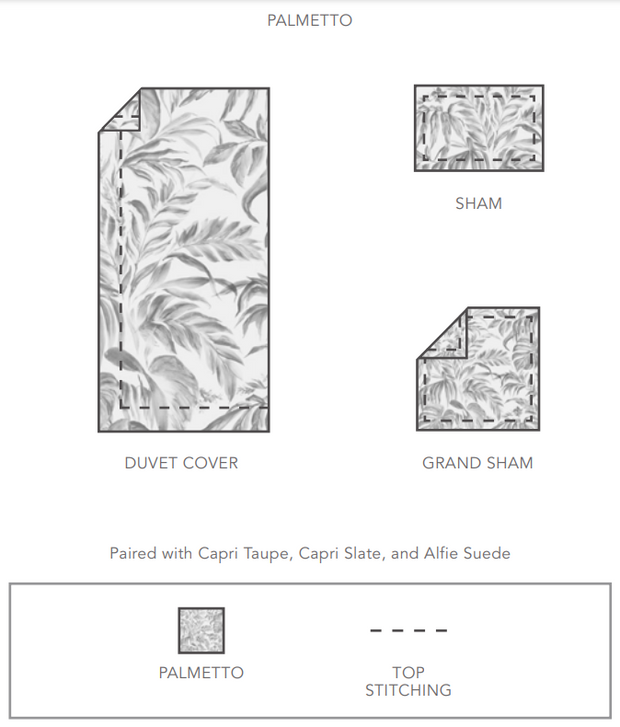 Palmetto Printed Sateen - Single Sham 1” Flange