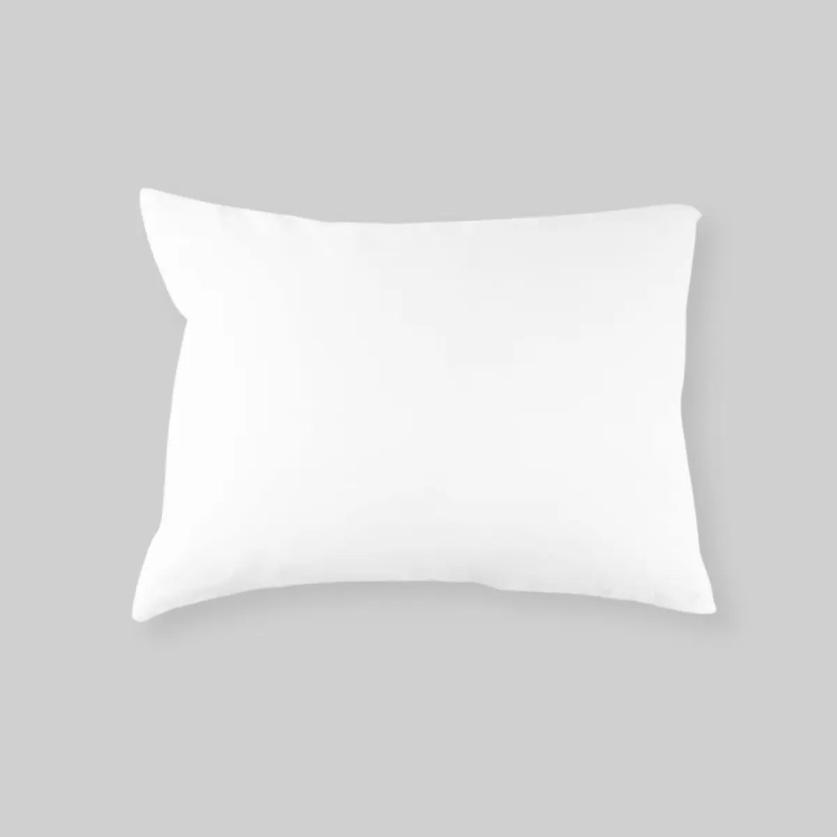 White Down Port-A-Bull Travel Pillow 14" x 18" by Guildcraft on a gray background