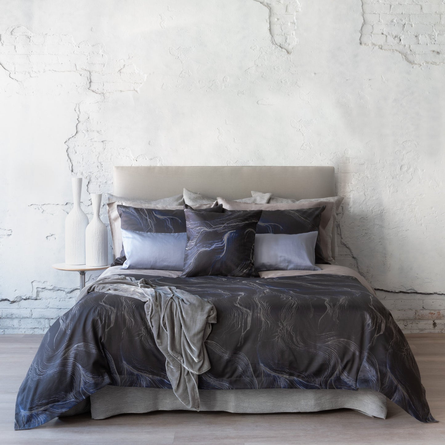 Vesper Jacquard Midnight Cushions - Knife Edge