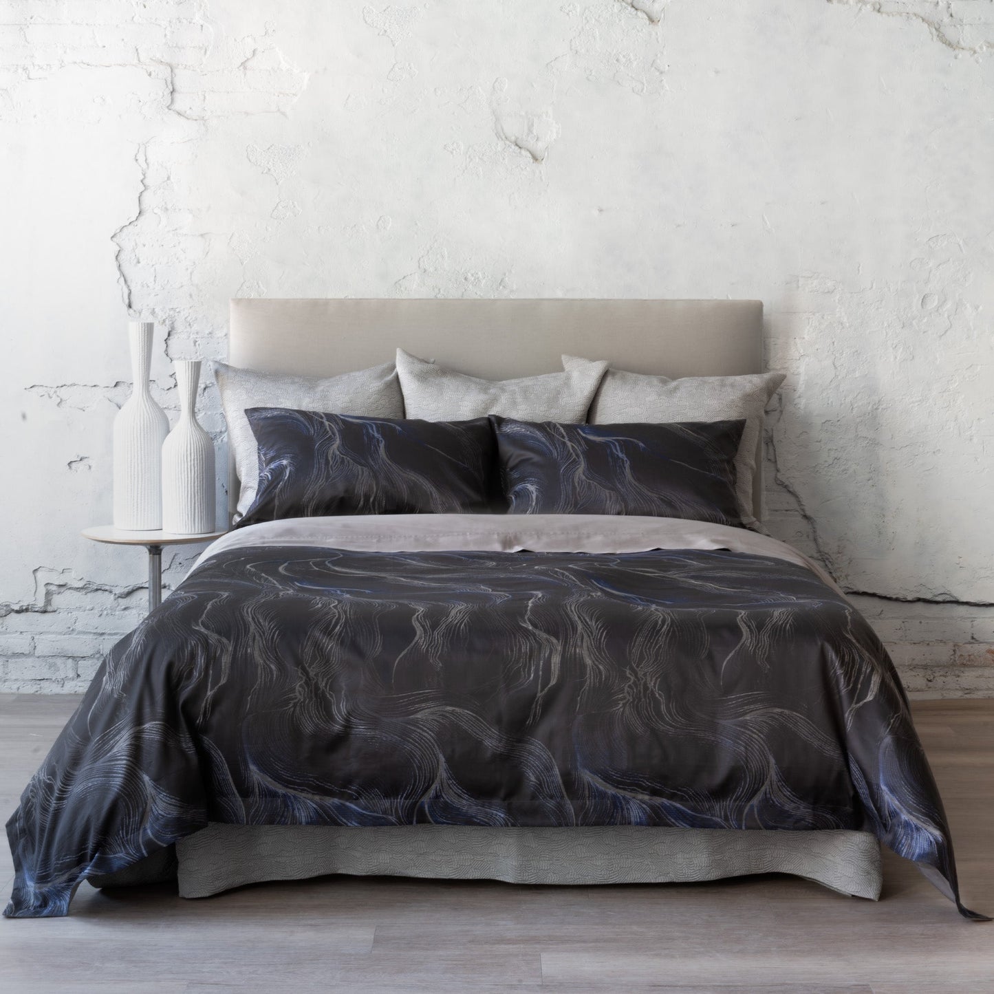 Vesper Jacquard Midnight Cushions - Knife Edge
