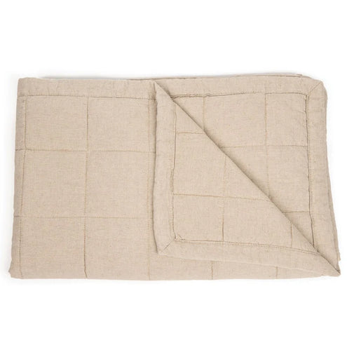 Quilted linen baby coverlet