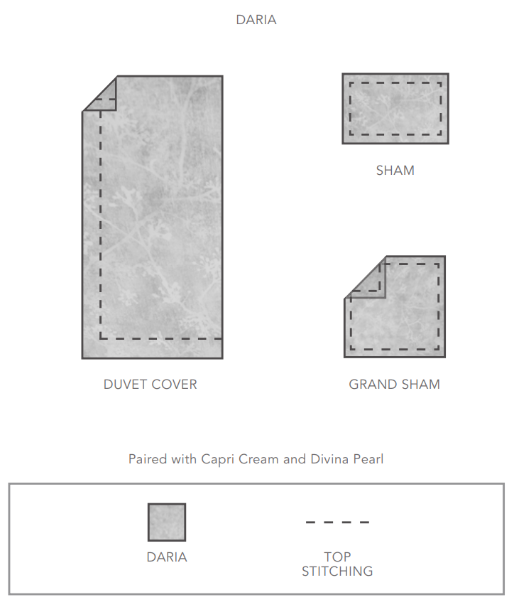 Daria Printed Sateen Single Sham 1” Flange