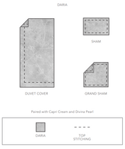 Daria Printed Sateen Grand Sham  1” Flange
