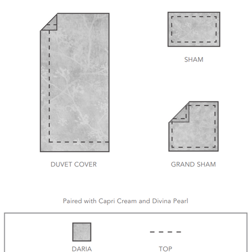 Daria Printed Sateen Grand Sham  1” Flange