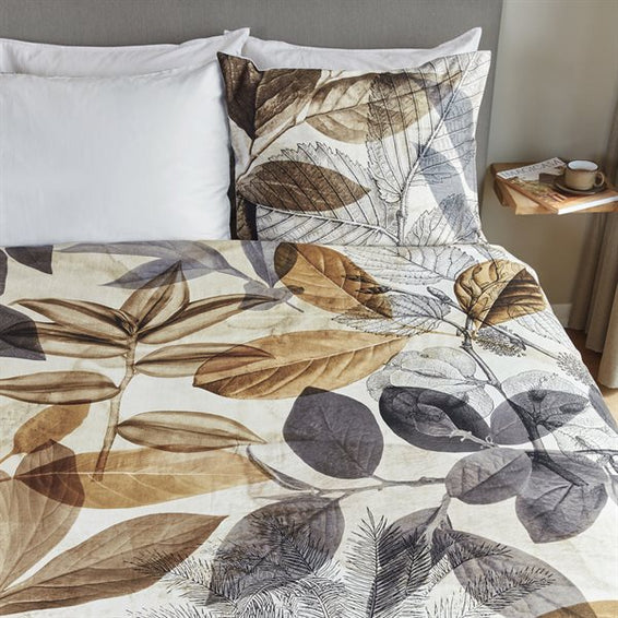 Sunrise leaf print duvet cover set