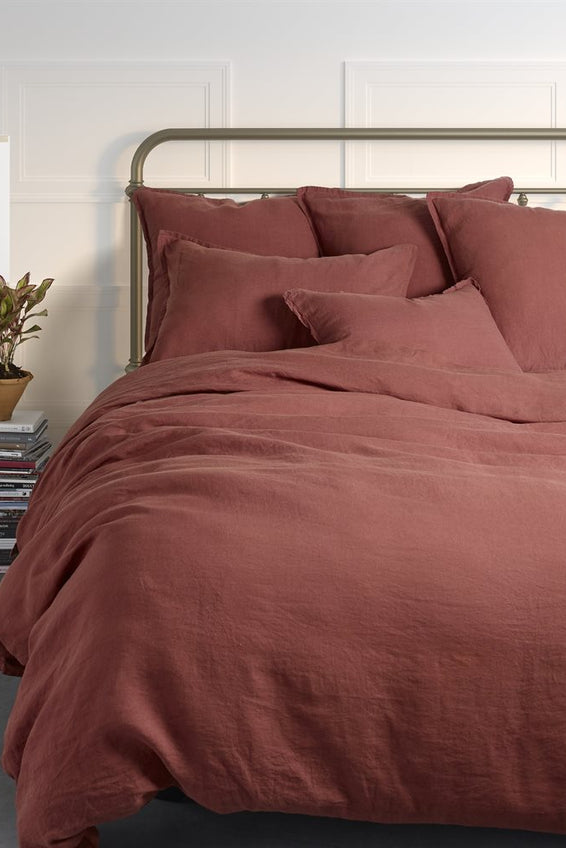 LINEN TERRACOTTA DUVET COVER