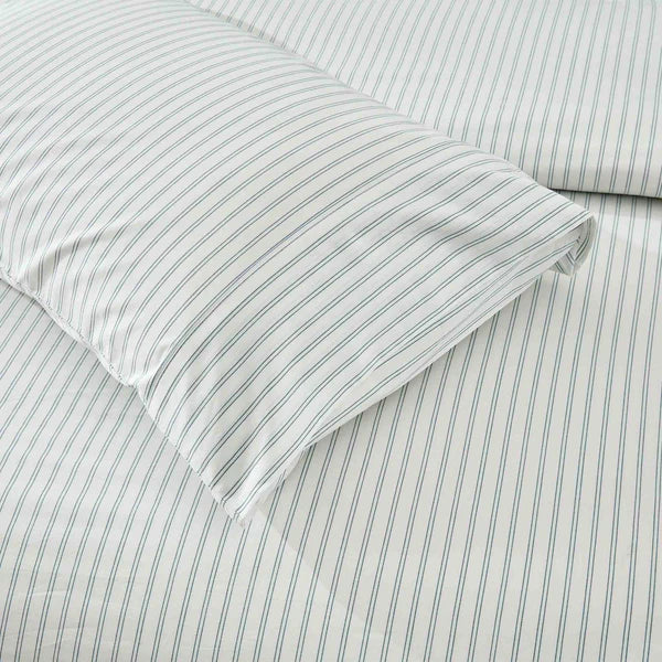 Striped Vale Shadow Duvet Cover Set with a pillowcase on a bed