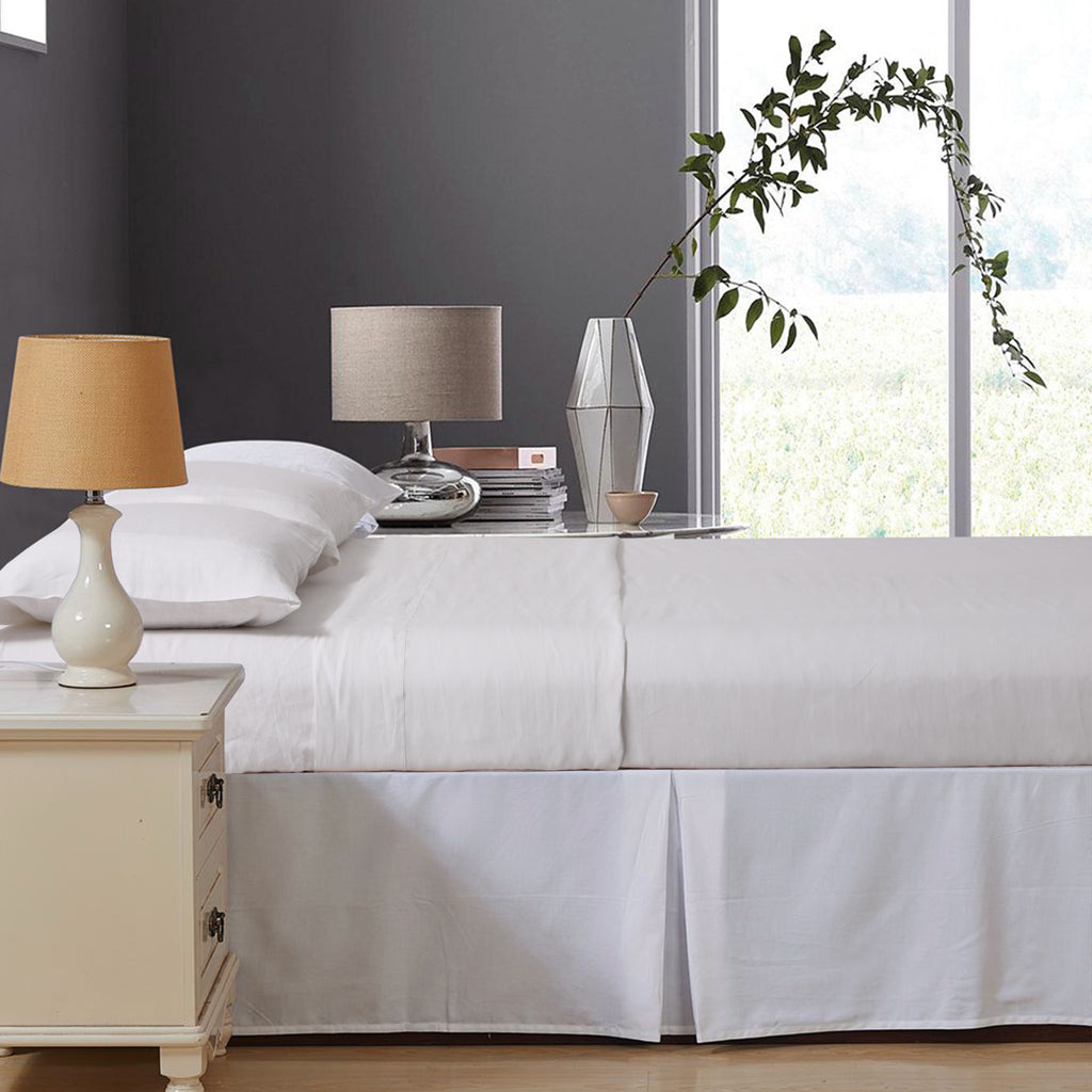 A side view of a modern bedroom with Ecru French Linen Duvet Cover Set
