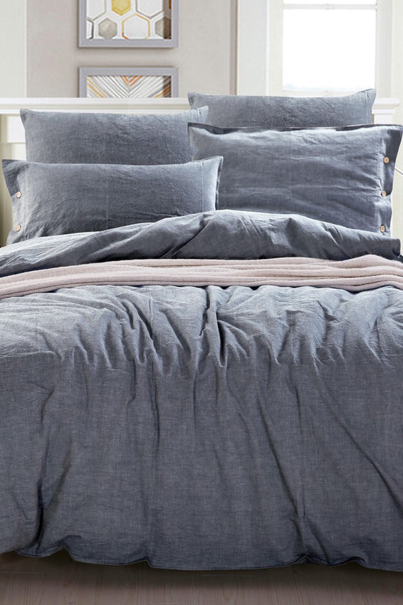 Denim Chambray Duvet Cover Set