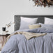 Blue Heather French Linen Cover Set