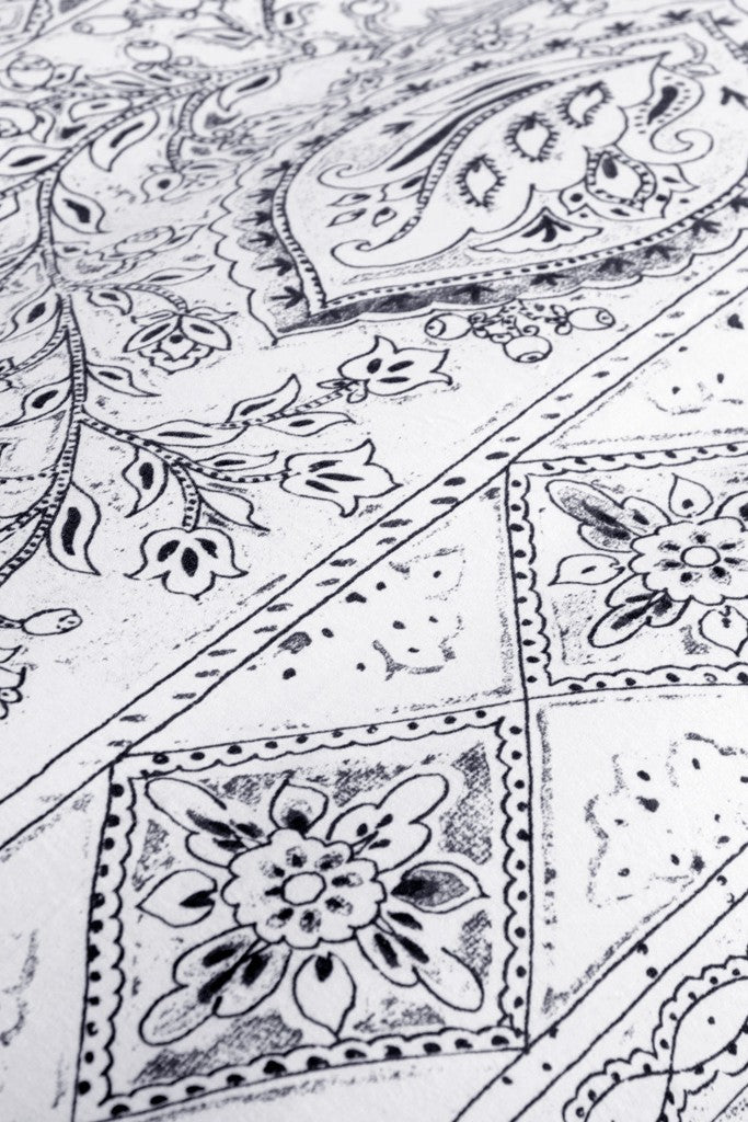 A closeup on a Riva duvet cover set fabric pattern.