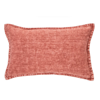 Linen Stone Wash Raspberry Cushion